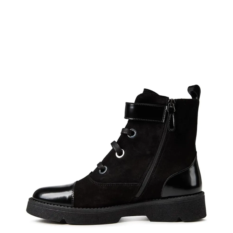 Emporio Armani EA7 Leather and Suede Boots in Black