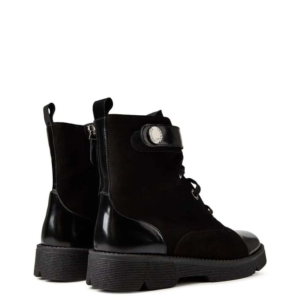 Emporio Armani EA7 Leather and Suede Boots in Black