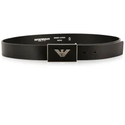 Emporio Armani EA7 Logo Plate Belt in Black