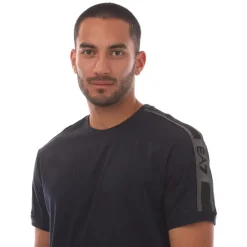 Emporio Armani EA7 Logo Series Cotton-Jersey T-Shirt in Navy