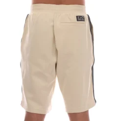 Emporio Armani EA7 Logo Series Cotton-Blend Bermuda Shorts in Beige
