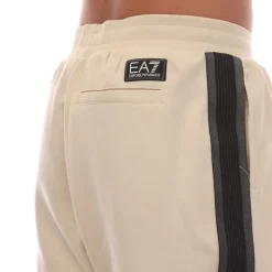 Emporio Armani EA7 Logo Series Cotton-Blend Bermuda Shorts in Beige