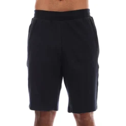 Emporio Armani EA7 Logo Series Cotton-Blend Bermuda Shorts in Navy