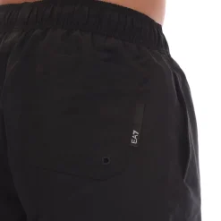 Emporio Armani EA7 Logo Tape Swim Shorts in Black
