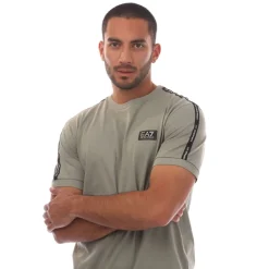 Emporio Armani EA7 Logo Tape T-Shirt in Grey