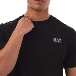 Emporio Armani EA7 Logo Tape T-Shirt in Black