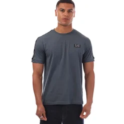 Emporio Armani EA7 Logo Tape T-Shirt in Grey