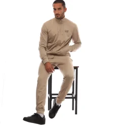Emporio Armani EA7 Logo Tracksuit in Beige
