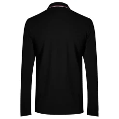 Emporio Armani EA7 Long Sleeved Tipped Polo Shirt in Black