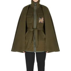 Emporio Armani EA7 Msgd Relaxed Cape Jacket in Green