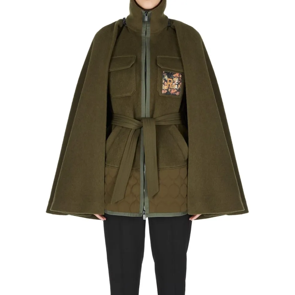 Emporio Armani EA7 Msgd Relaxed Cape Jacket in Green