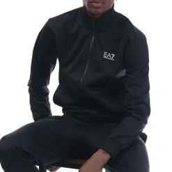 Emporio Armani EA7 Recycled Technical-Fabric Core Identity Tracksuit in Black