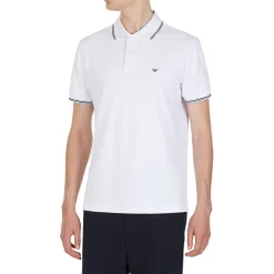 Emporio Armani EA7 Regular Tipped Polo Shirt in White