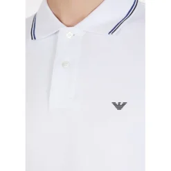 Emporio Armani EA7 Regular Tipped Polo Shirt in White