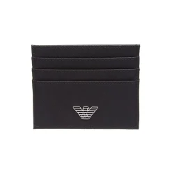 Emporio Armani EA7 Saffiano Leather Card Holder in Black