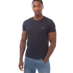 Emporio Armani Mens 2 Pack Assorted Crew Neck T-Shirt in Navy