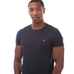 Emporio Armani Mens 2 Pack Assorted Crew Neck T-Shirt in Navy