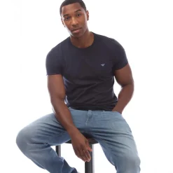 Emporio Armani Mens 2 Pack Assorted Crew Neck T-Shirt in Navy