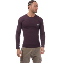 Emporio Armani Slim-Fit Long Sleeve T-Shirt in Purple
