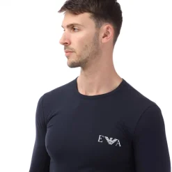 Emporio Armani Slim-Fit Long Sleeve T-Shirt in Navy