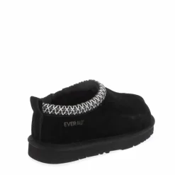 EverAu Wigeon Leather Slippers in Black