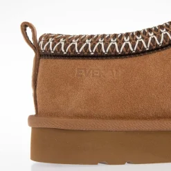 EverAu Wigeon Leather Slippers in Chestnut