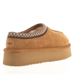 EverAu Wonga Leather Slippers in Chestnut