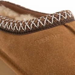 EverAu Wonga Leather Slippers in Chestnut