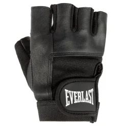 Everlast Leather Fitness Gloves in Black