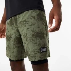 Everlast Mens 2 In 1 Shorts in Green