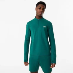 Everlast Mens Half Zip Funnel Neck Top in Green
