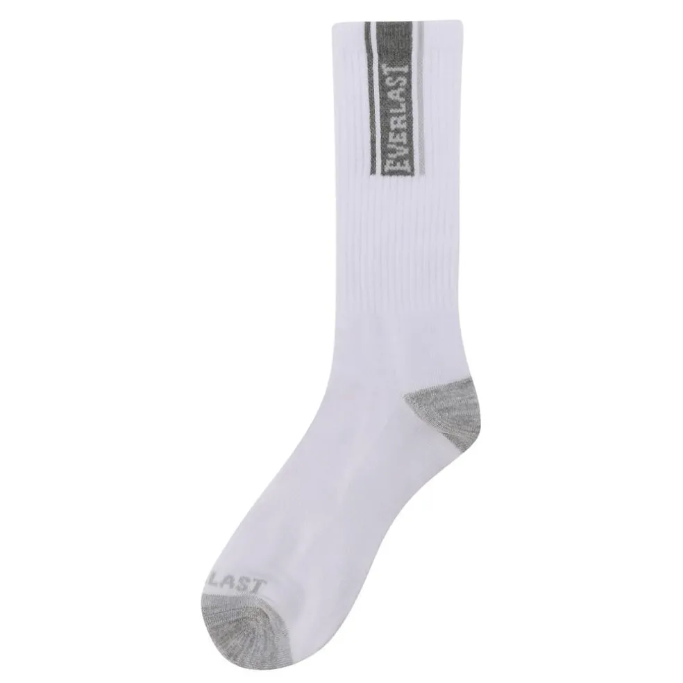 Everlast Mens 6pk Crew Sock in White