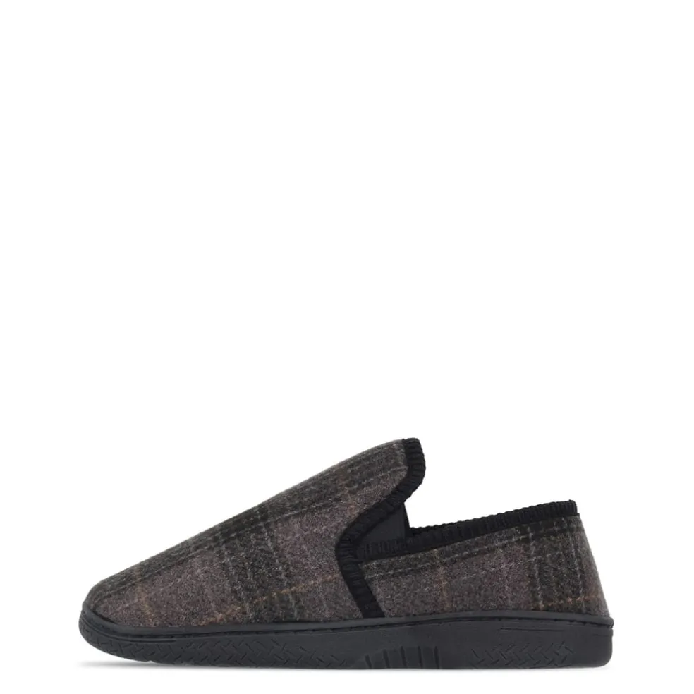 Fabric Check Slipper Sn54 in Grey