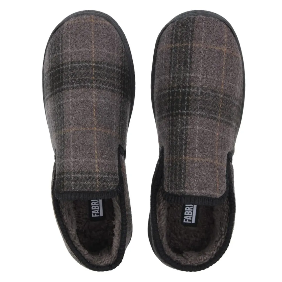 Fabric Check Slipper Sn54 in Grey