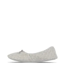 Fabric Flats Mules Slippers in Grey