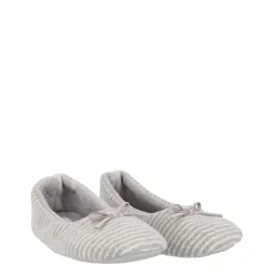 Fabric Flats Mules Slippers in Grey