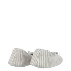 Fabric Flats Mules Slippers in Grey