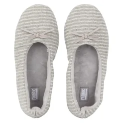 Fabric Flats Mules Slippers in Grey