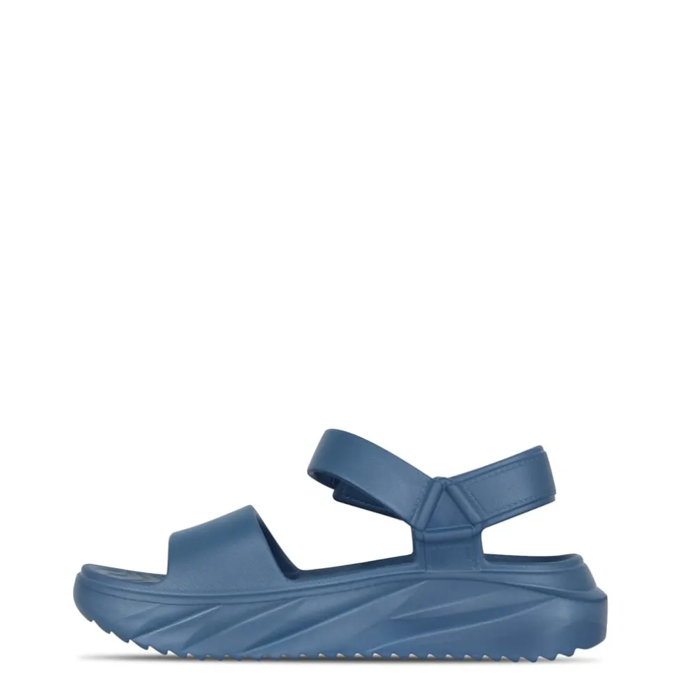 Fabric Pltform Sndl in Blue