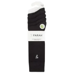 Farah 5 Pack Bamboo Socks Mens in Black