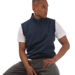 Farah Clint Midlayer Gilet in Dark Blue