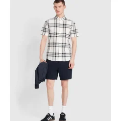 Farah Kele Bold Check Shirt in Ecru