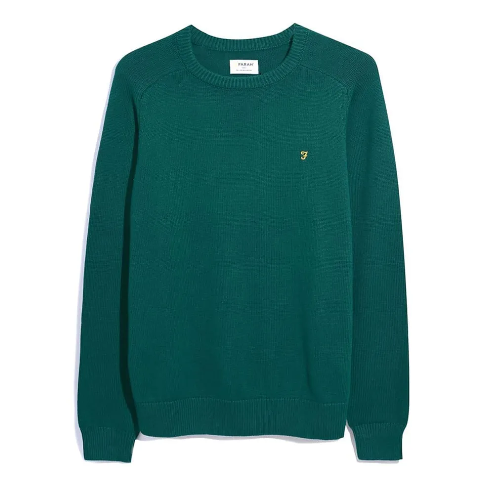 Farah Kingsbury Crewneck Sweater in Green
