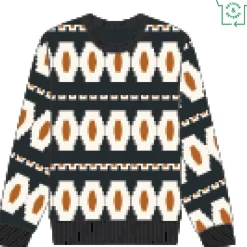 Farah Kitz Fairisle Crew Neck Relaxed Fit Sweater in Blue