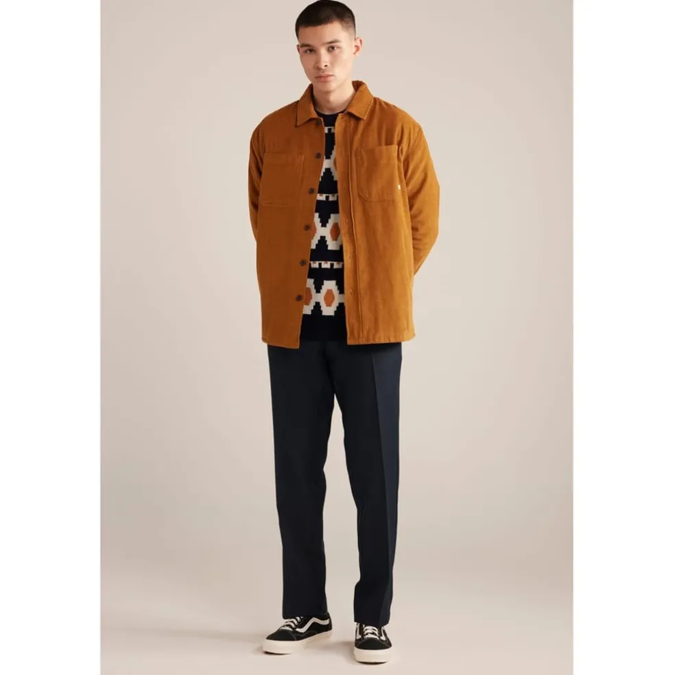 Farah Kitz Fairisle Crew Neck Relaxed Fit Sweater in Blue