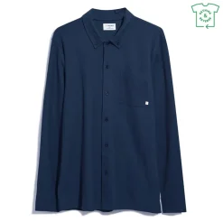 Farah Long Sleeve Regular Fit Shirt in Blue