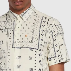 Farah Marcus Print Shirt in Ecru
