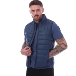 Farah Mens Arsenal Wadded Gilet in Dark Blue