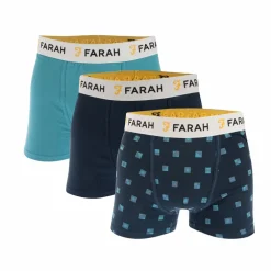 Farah Mens Dappos 3 Pack Boxer Shorts in Navy