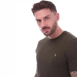Farah Mens Dean Short Sleeve T-Shirt in olive